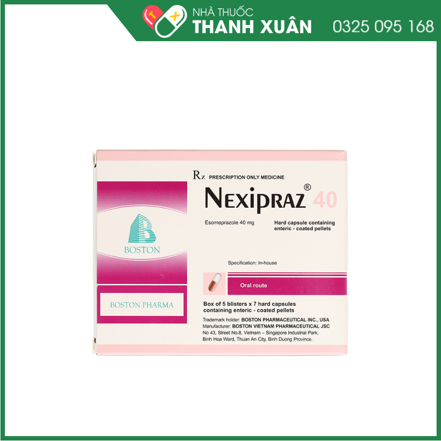 Nexipraz 40 điều trị viêm loét tá tràng, trào ngược dạ dày thực quản